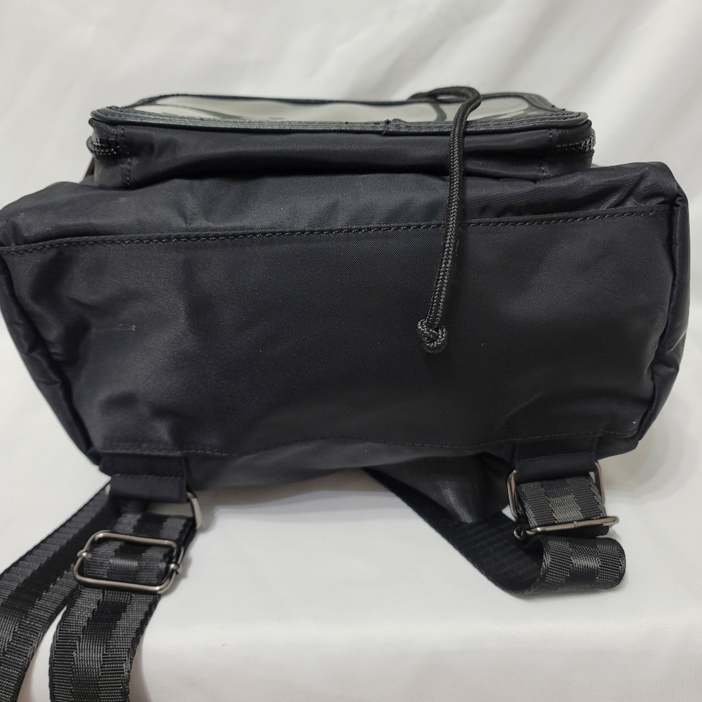 ✨ ZARA Trafaluc Medium Black Vinyl Technical Fabric Backpack - Picture 8 of 9